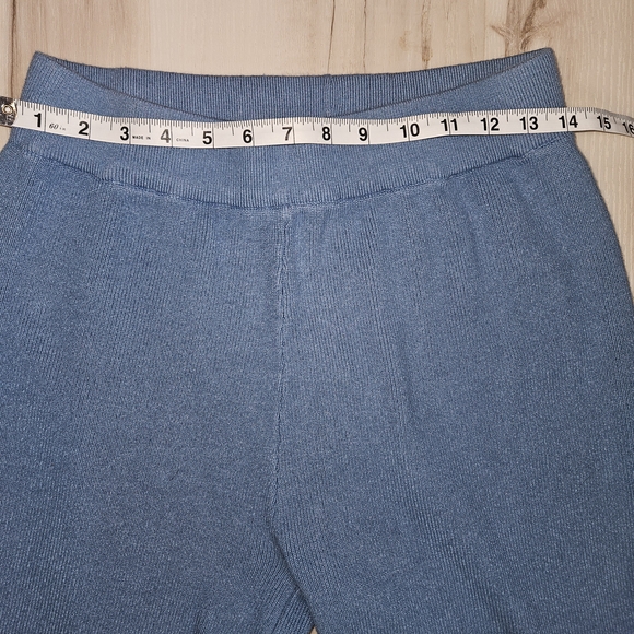 Amazon Light Blue Women's Cozy Ribbed Knit 2-Piece Loungewear Set Medium - Picture 10 of 14